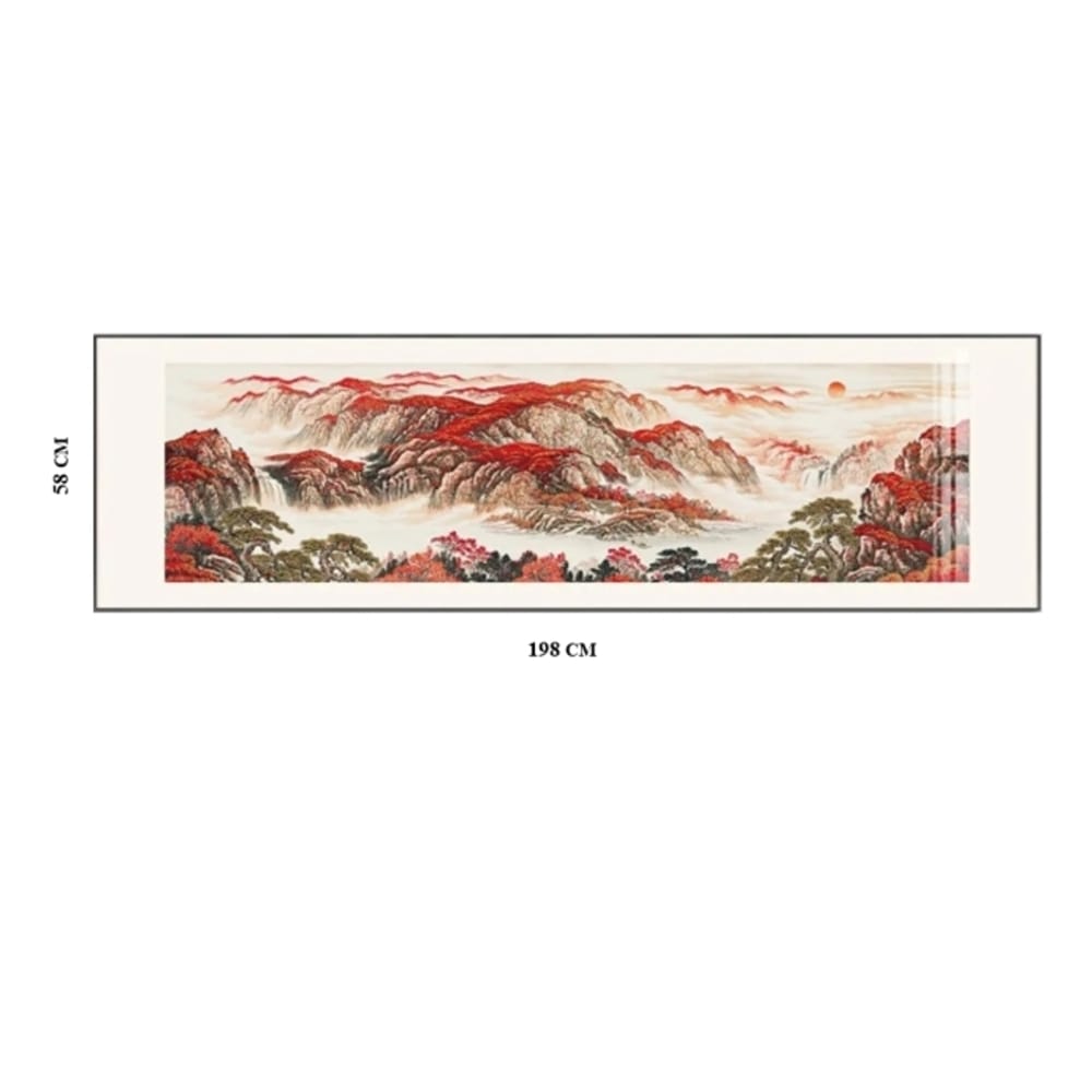 กรอบรูปฮวงจุ้ย OWLS WALLPAPERS THE RED CLIFF MOUNTAIN OF FORTUNE ขนาด 58X198CM.